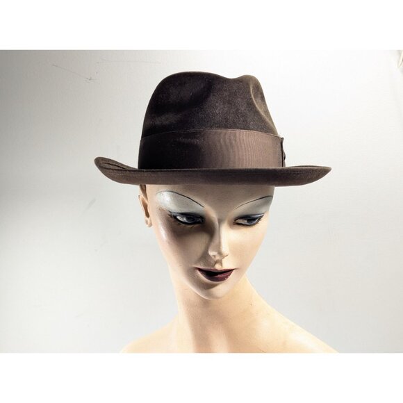 Vintage BILTMORE Senator Walnut brown wool hat, Small 55 - 6 7/8 classic fedora - Picture 6 of 10